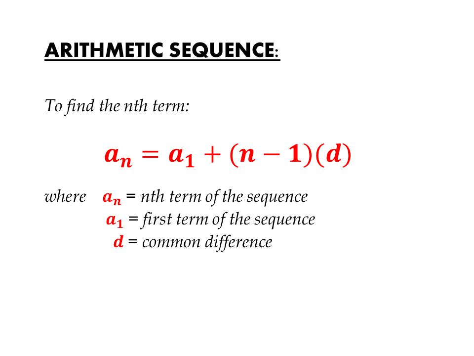 How to write a formula for an arithmetic sequence